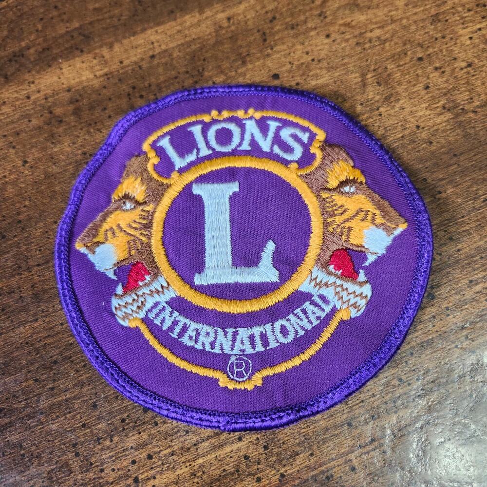 Lions International Purple 5" Embroidered Sew On Patch Club Crest Uniform Badge